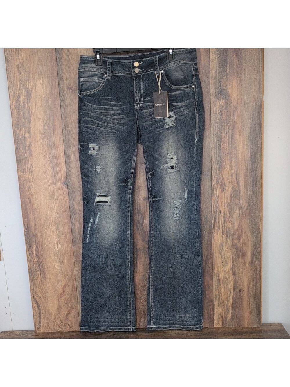 Flamingals Boot Cut Distressed Jeans XL                                1014C